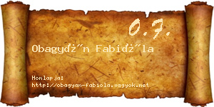 Obagyán Fabióla névjegykártya